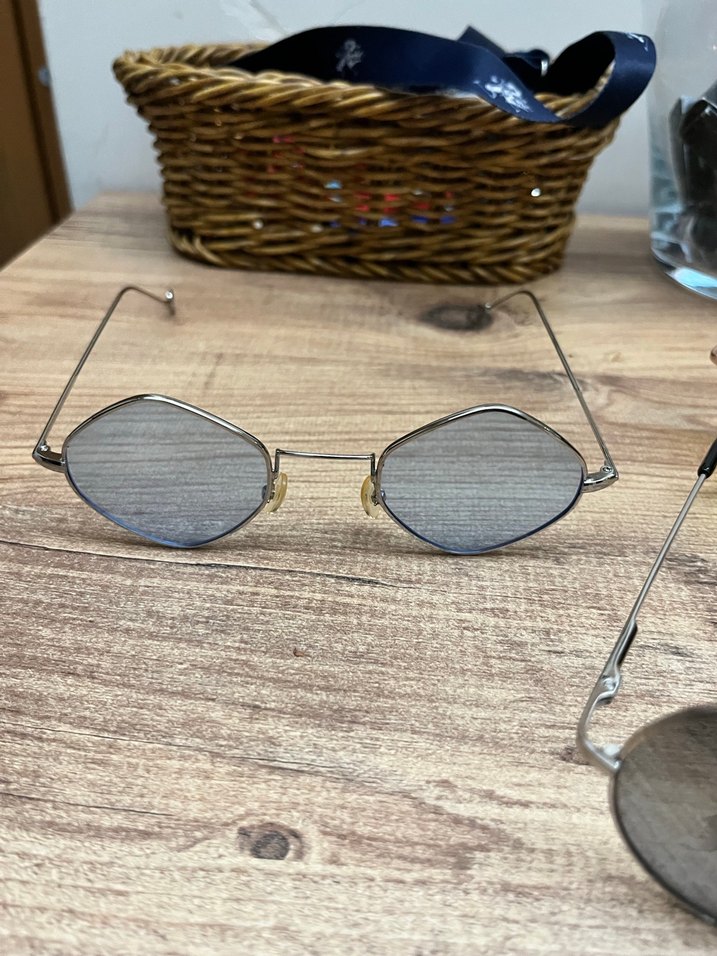 Zara Şeffaf Gri Sarı Mavi Retro Kadın Gözlükler - Görsel 5