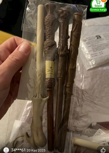 4'lü Harry Potter asa Şeklinde Kalem Seti - Görsel 7