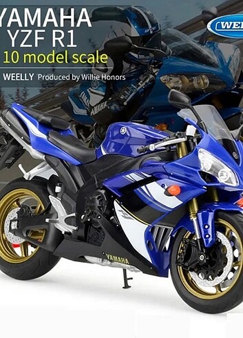Yamaha YZF-R1 - 1:10 Ölçek - Mavi - Diecast Model Motosiklet