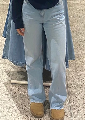 26 Beden Bases Kadın Mavi Wide Leg Geniş Paça Jeans