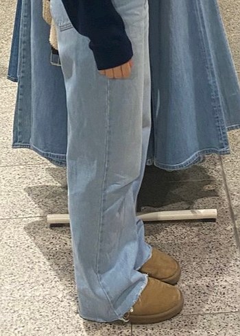 Diğer Bases Kadın Mavi Wide Leg Geniş Paça Jeans
