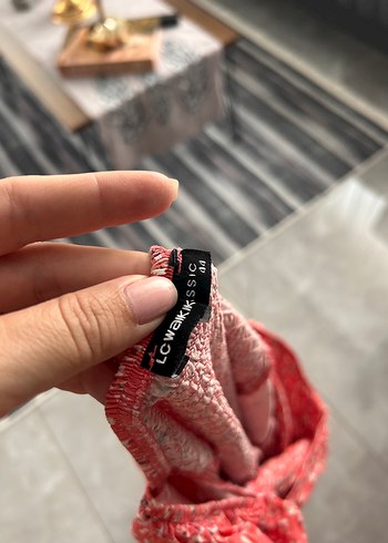 LC Waikiki Kırmızı Salaş Midi V Yaka Elbise