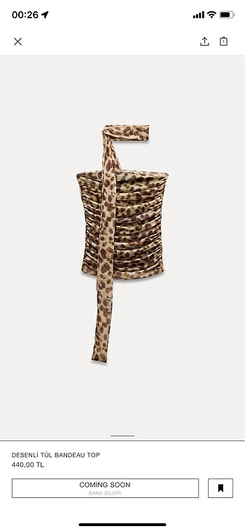 Zara Leopar Tül Top