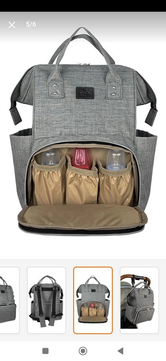 Diger Gri Desenli Bebek Çantası - Görsel 2