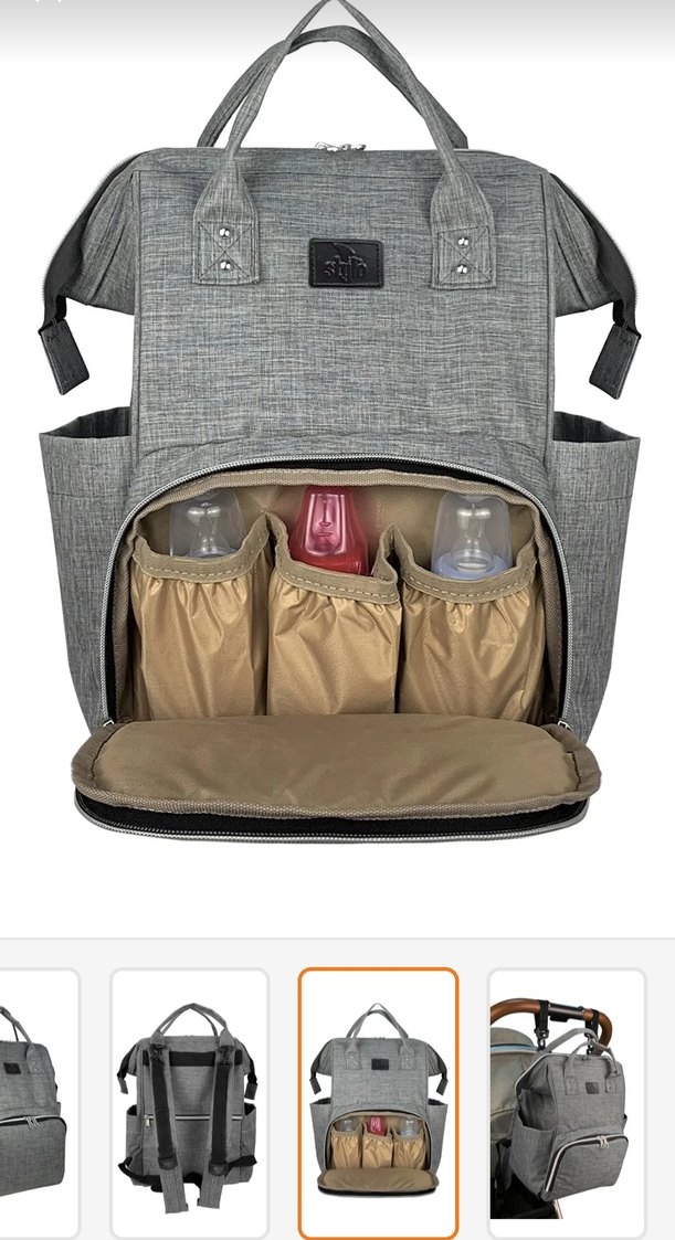 Diger Gri Desenli Bebek Çantası - Görsel 4