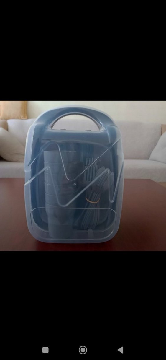 piknik seti 6 Kişilik Gri Plastik Yemek Takımı - Görsel 2