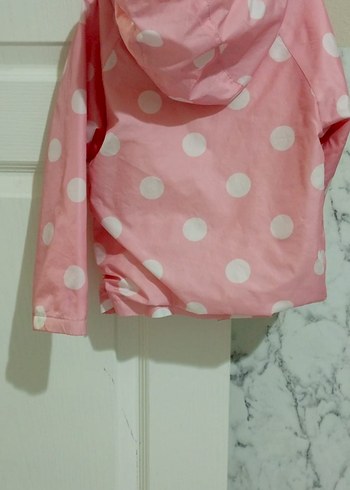 Kız Çocuk Pembe Puantiyeli Yağmurluk - Görsel 2