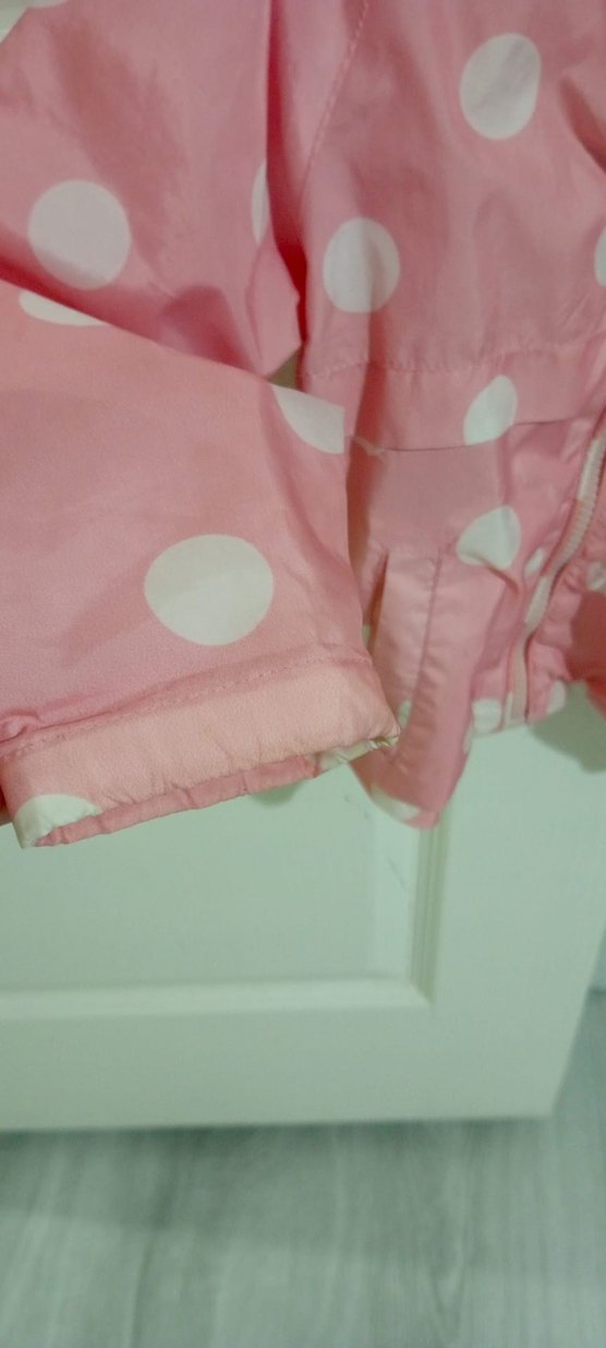 Kız Çocuk Pembe Puantiyeli Yağmurluk - Görsel 3