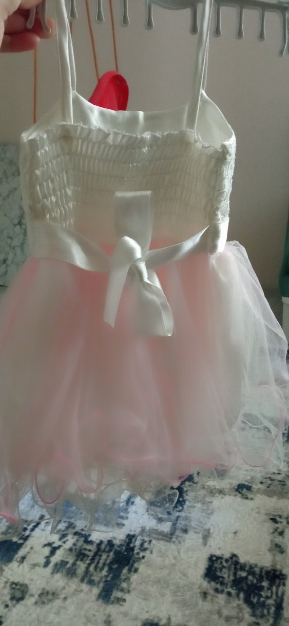 Kız Çocuk  gelinlik 
Pembe Dantel İşlemeli Straplez Elbise - Görsel 2