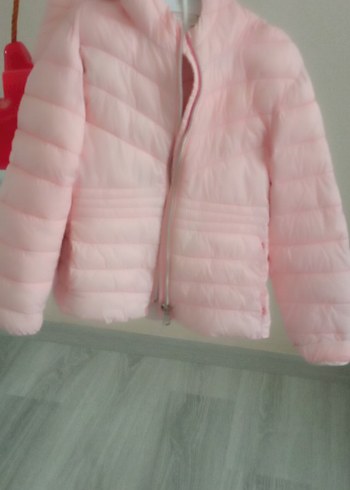 Kız Çocuk Pembe Fermuarlı Mont