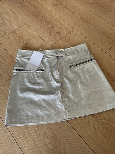 Bershka Gümüş mini etek
