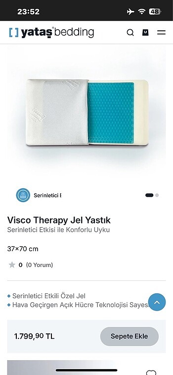 Beden beyaz Renk Serinletici Jel yastık