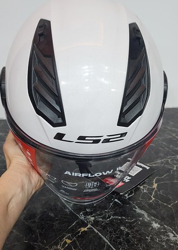 Beyaz LS2 Airflow II Motosiklet Kaskı - Görsel 3