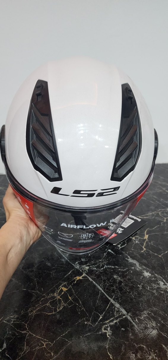 Beyaz LS2 Airflow II Motosiklet Kaskı - Görsel 3