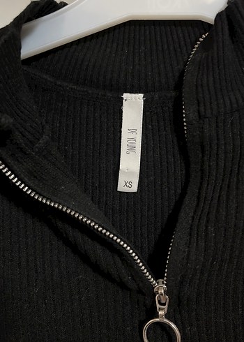 Defacto Fermuarlı Yüksek Yakalı Triko Kazak - Görsel 3