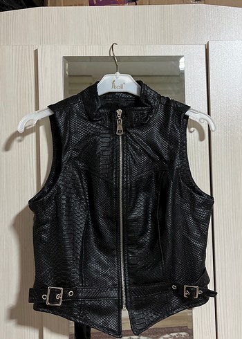 Kadın Suni Deri Yelek - Görsel 4