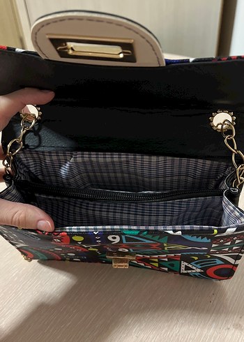 Renkli Zincir Detaylı Bohem Kadın Çanta - Görsel 3