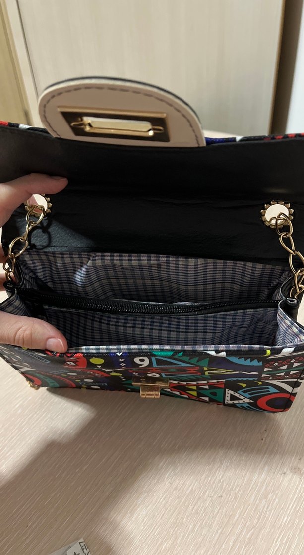 Renkli Zincir Detaylı Bohem Kadın Çanta - Görsel 3