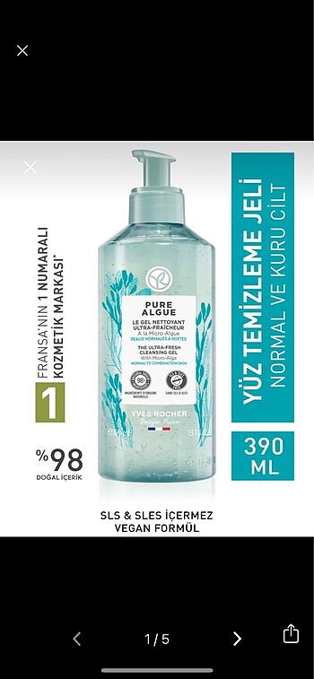 Yves Rocher yüz temizleme jeli