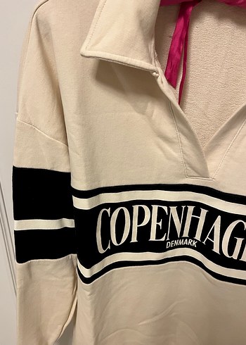 l Beden Uzun Kollu Beyaz Sweatshirt