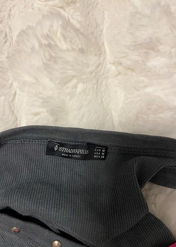 m Beden gri Renk Stradivarius askılı bluz