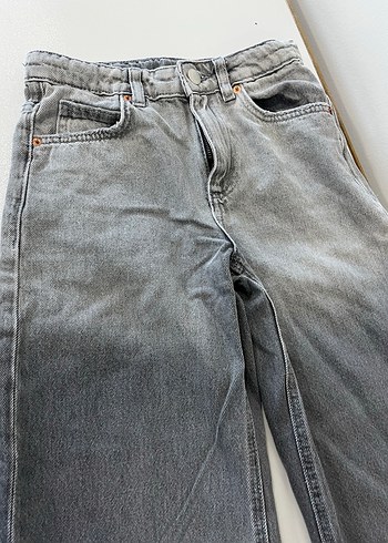 xs Beden Gri çocuk Denim Geniş Paça Jean
