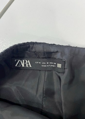 m Beden Düz Siyah Mini Etek Örgü Dokulu