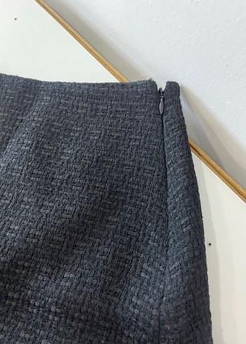Zara Düz Siyah Mini Etek Örgü Dokulu