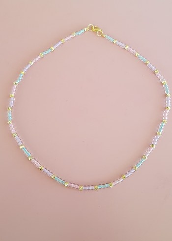 Pastel Renkli Boncuklu Midi Kolye