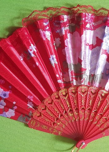 Mor İşlemeli Dekoratif Yelpaze - Görsel 2