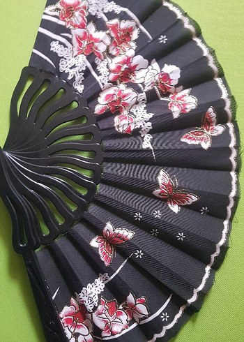 Mor İşlemeli Dekoratif Yelpaze - Görsel 5