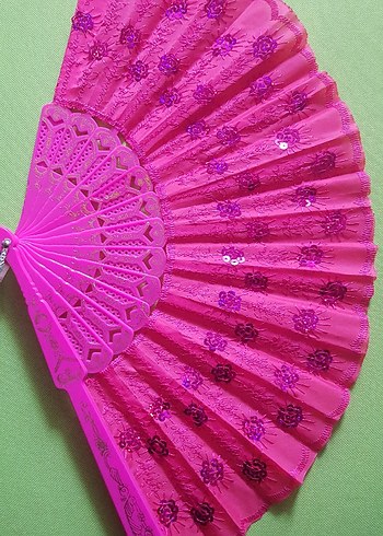 Mor İşlemeli Dekoratif Yelpaze - Görsel 7