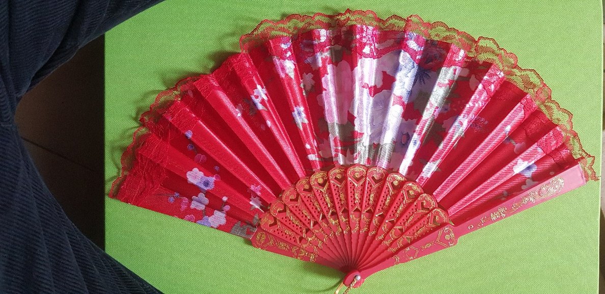 Mor İşlemeli Dekoratif Yelpaze - Görsel 2