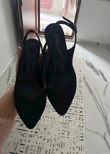 Siyah Tokalı Blok Topuk Kadın Abiye Ayakkabı - Görsel 8