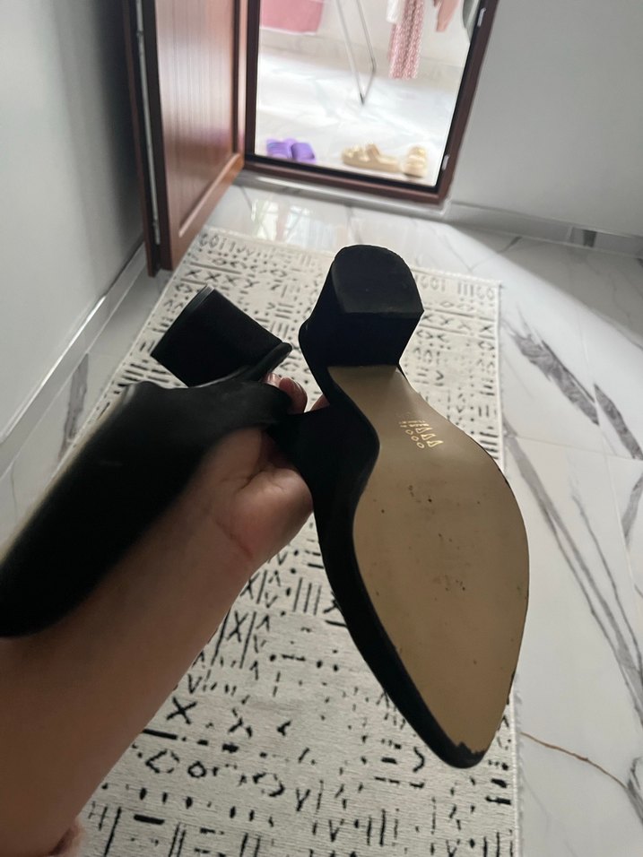 Siyah Tokalı Blok Topuk Kadın Abiye Ayakkabı - Görsel 2