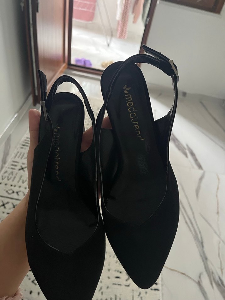 Siyah Tokalı Blok Topuk Kadın Abiye Ayakkabı - Görsel 5