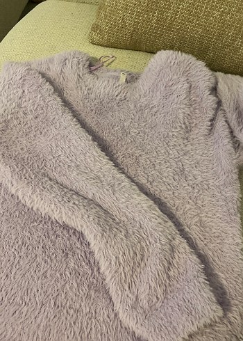 Gri Peluş Kadın Sweatshirt defacto - Görsel 2