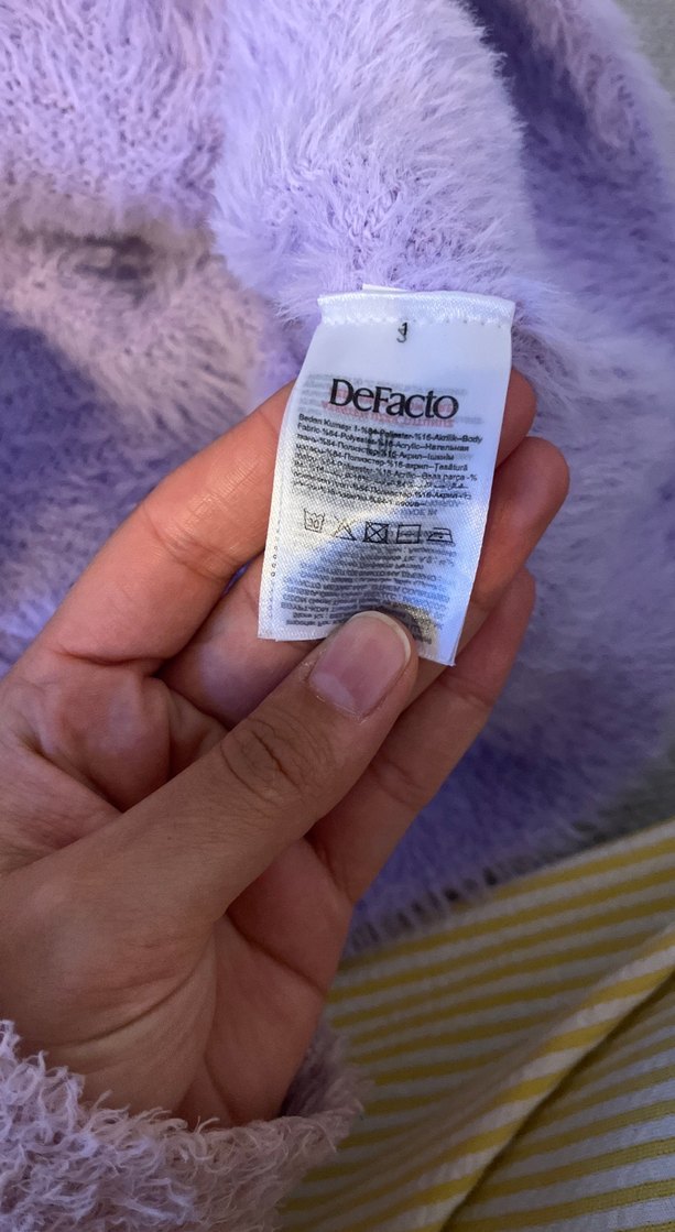 Gri Peluş Kadın Sweatshirt defacto - Görsel 4