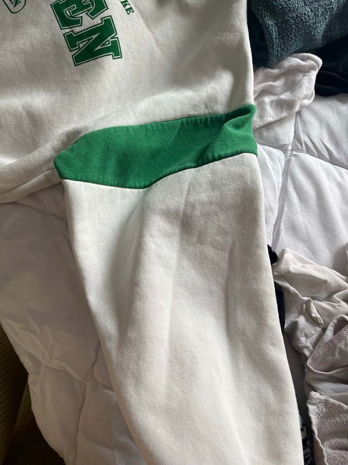 Yeşil Beyaz Fermuarlı Kadın Sweatshirt - Görsel 4