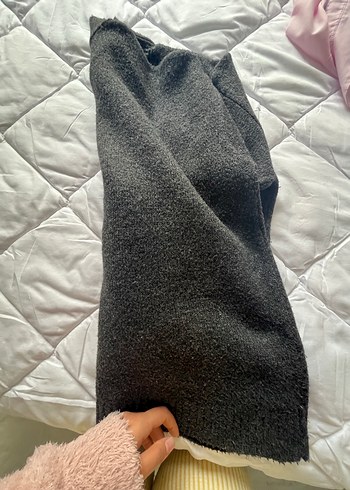 Gri Kadın Boğazlı Örgü Yün Kazak - Görsel 2