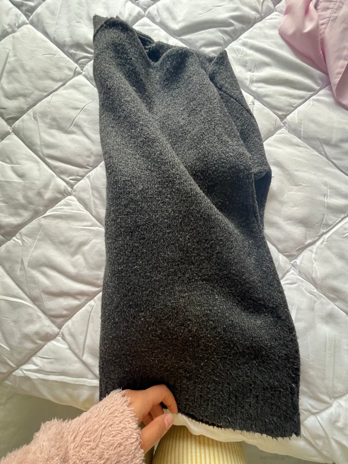 Gri Kadın Boğazlı Örgü Yün Kazak - Görsel 2