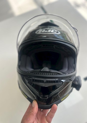 Siyah Baskılı HJC Motosiklet Kaskı - Görsel 4