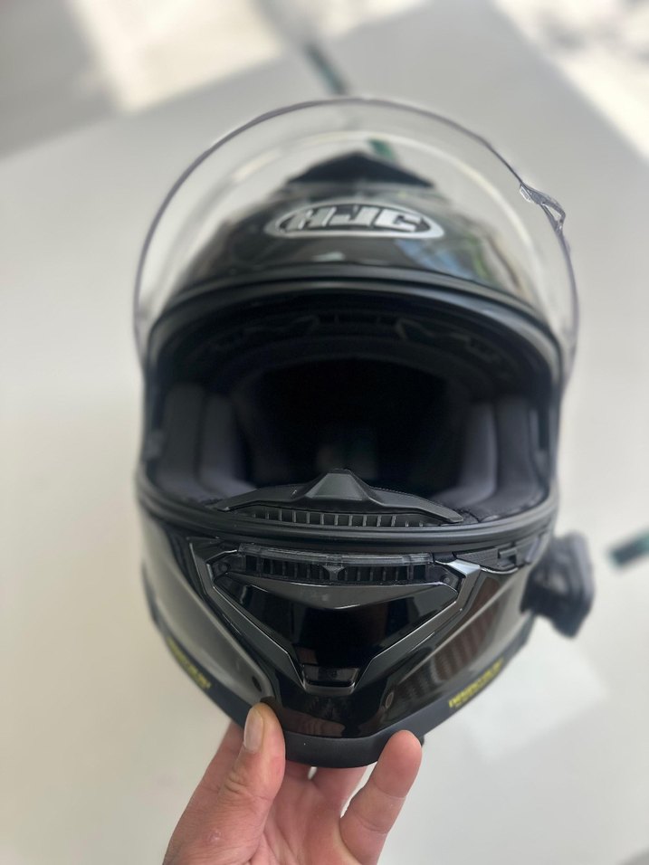 Siyah Baskılı HJC Motosiklet Kaskı - Görsel 4