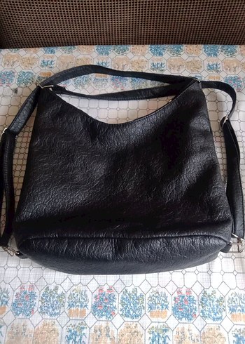 Tokalı Siyah Deri Kadın Çanta - Görsel 2