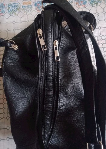 Tokalı Siyah Deri Kadın Çanta - Görsel 3