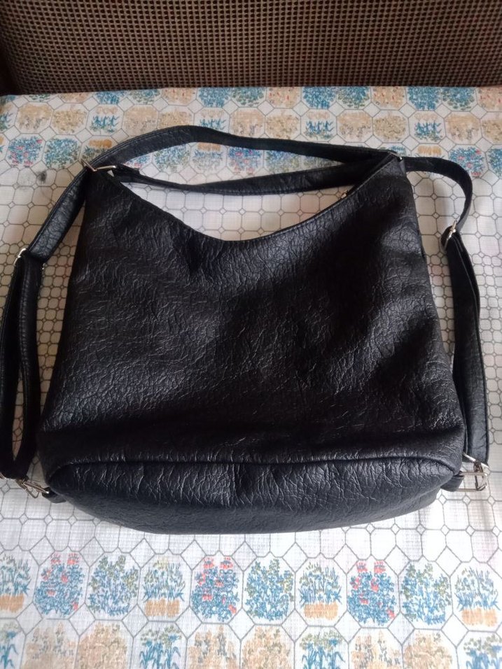 Tokalı Siyah Deri Kadın Çanta - Görsel 2
