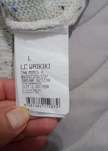 LC Waikiki marka Gri Uzun Kollu Örgü Kadın Kazak - Görsel 7