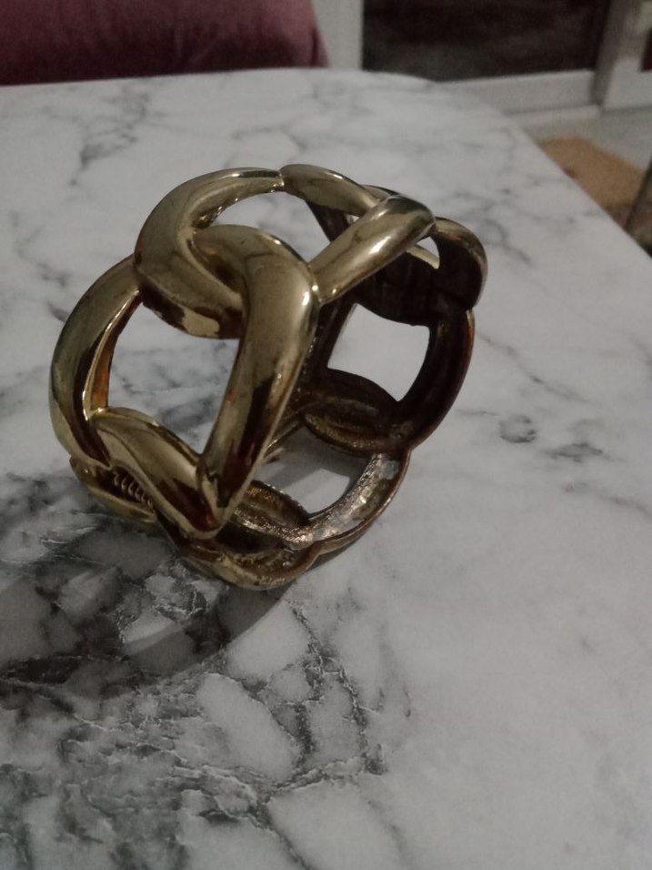 Zincir Detaylı Vintage Altın Bilezik - Görsel 4