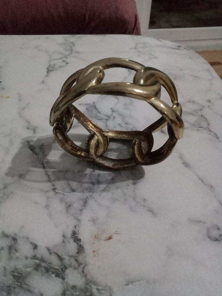 Zincir Detaylı Vintage Altın Bilezik - Görsel 3