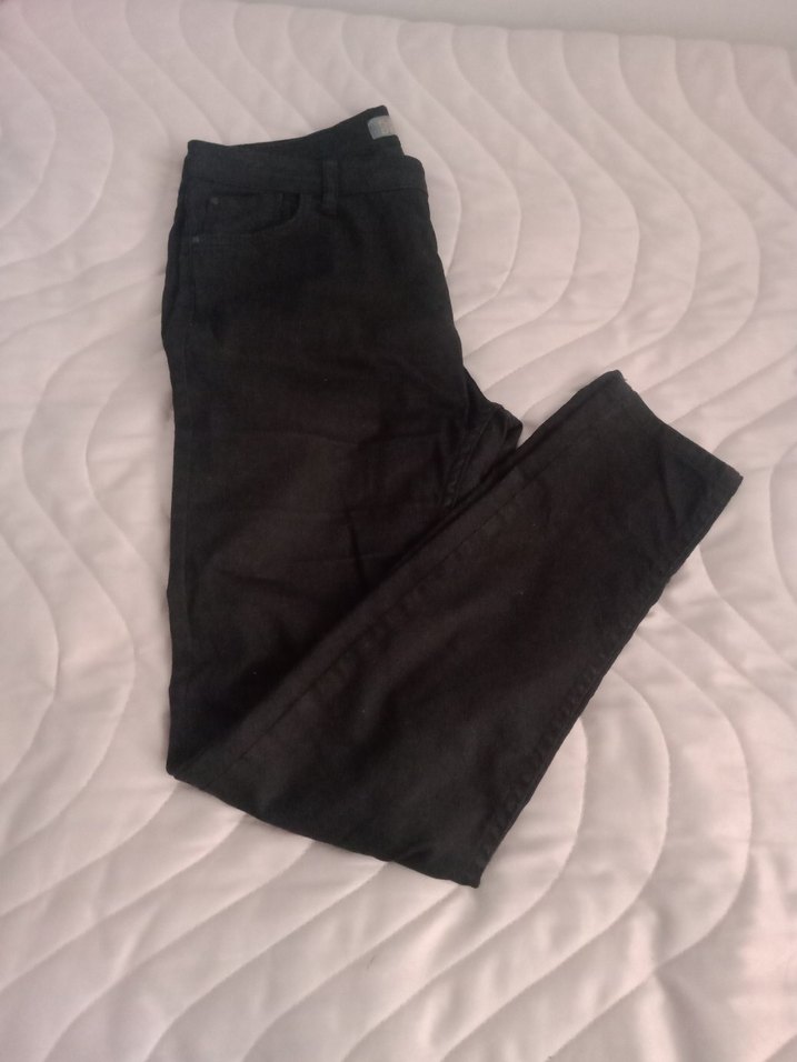 Siyah Dar Kesim Midi Kadın Kot Pantolon - Görsel 5